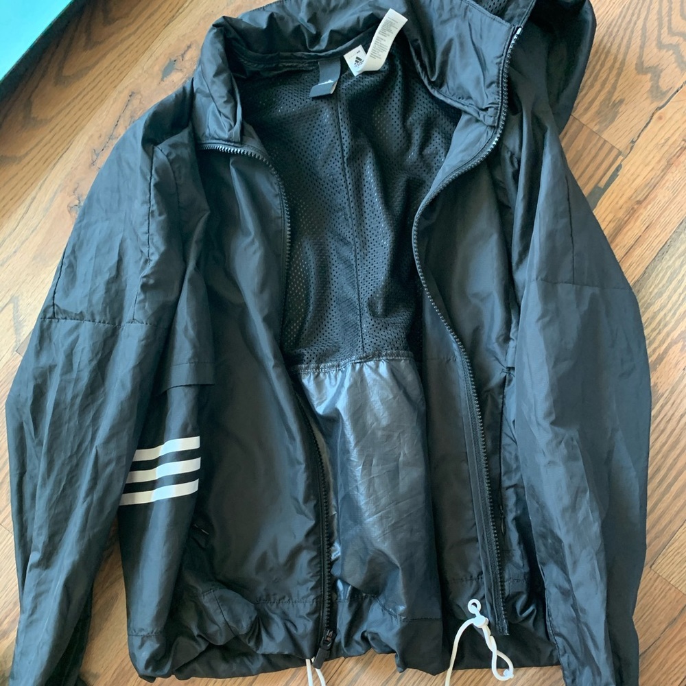 Adidas black windbreaker
